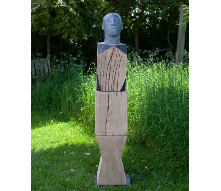 column and mans head